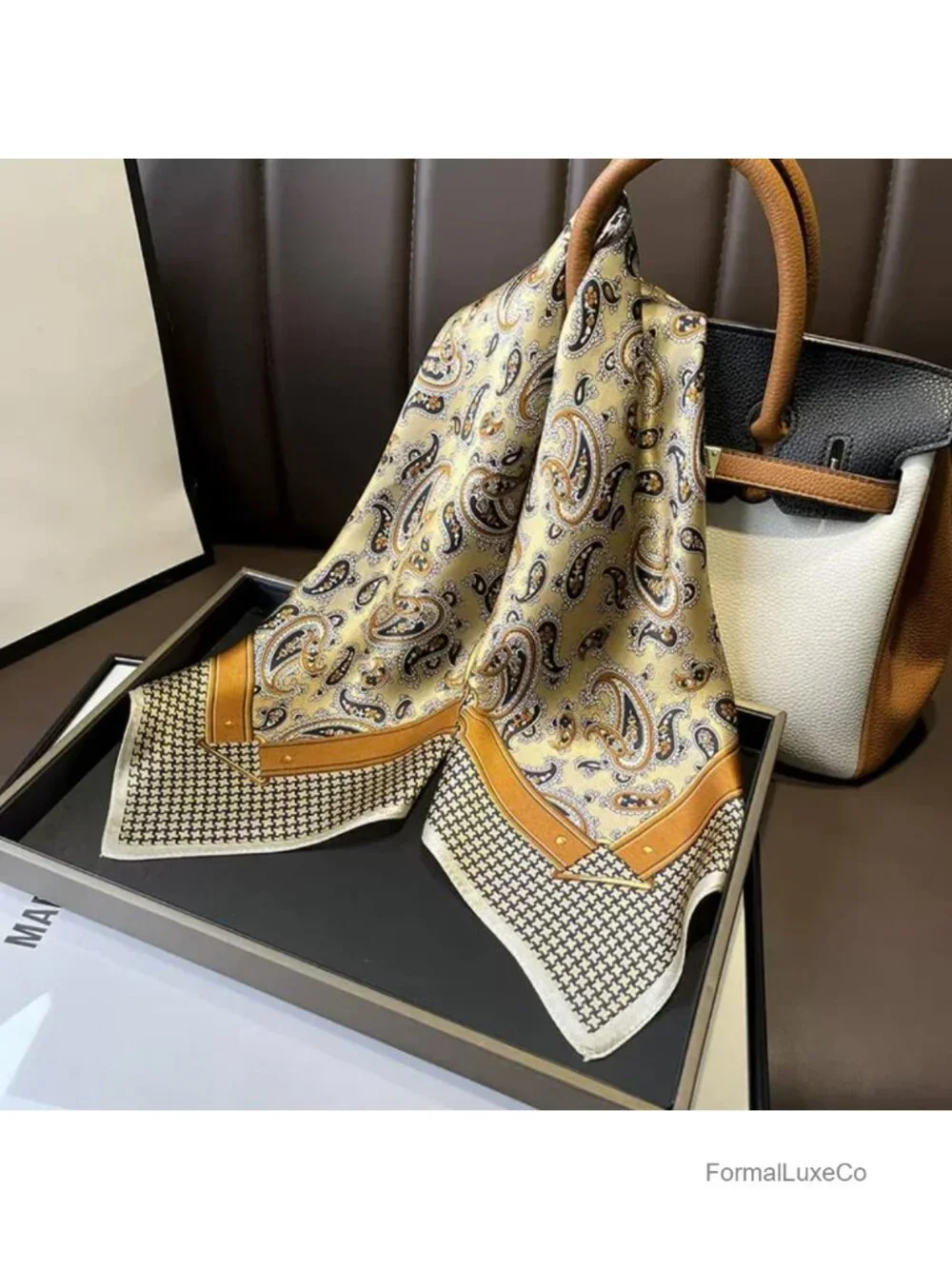 100% Mulberry Silk Square Scarf 25.6